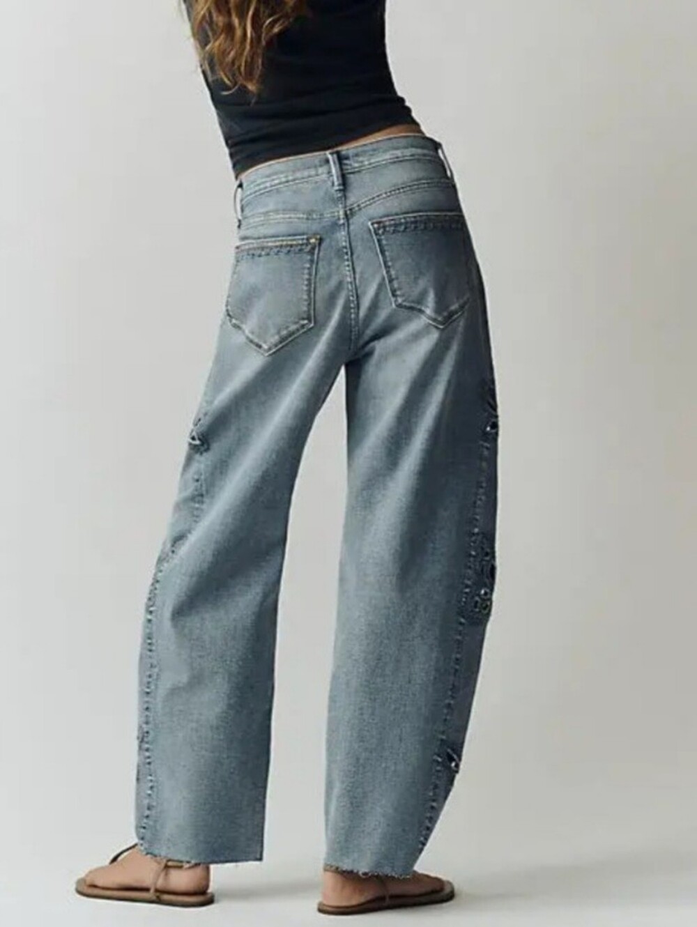 Free People Driftwood Hard To Fine Parker High-rise Barrel Style Jeans - Picture 3 of 9